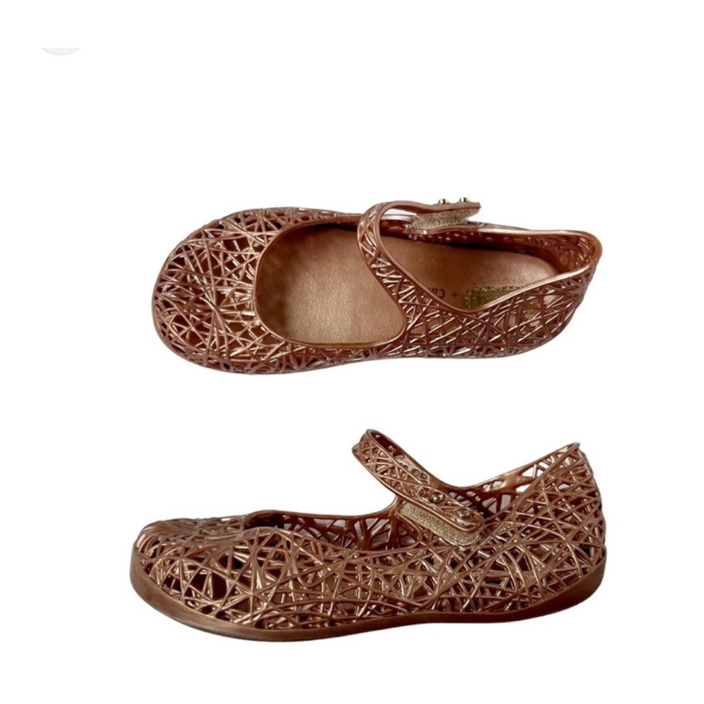 Mini Melissa Campana Bronze Rose Gold Mary Janes Toddler Girls Shoes